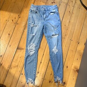 American Eagle next level stretch Light Blue Distressed jeans